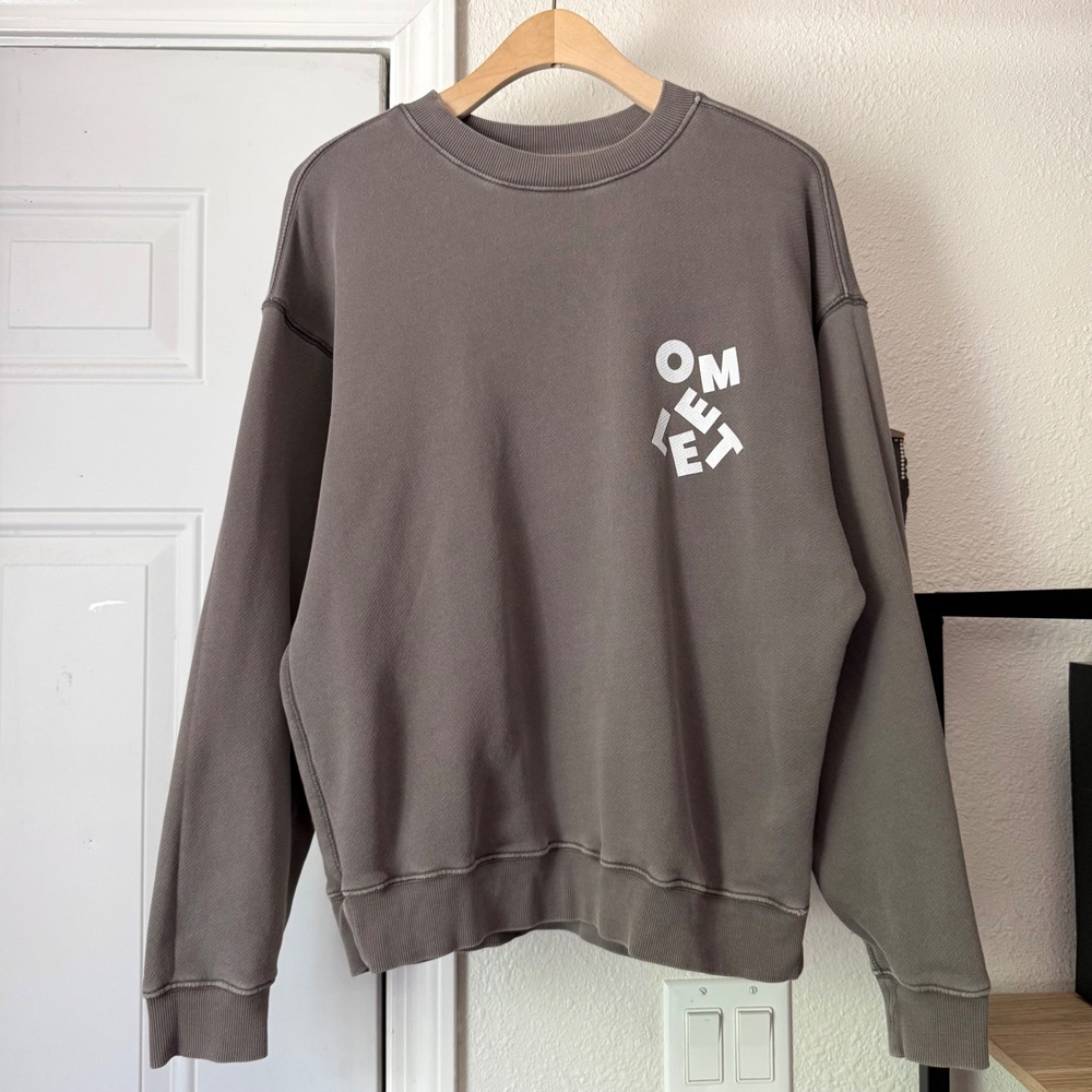 ELWOOD tan beige‎ omelet crew neck boxy cropped pullover sweater